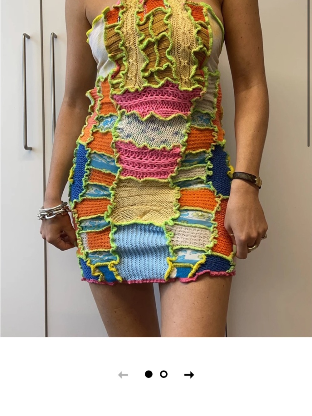 Backless Crochet Halter Dress - Neon Multi - Picture 8 of 8